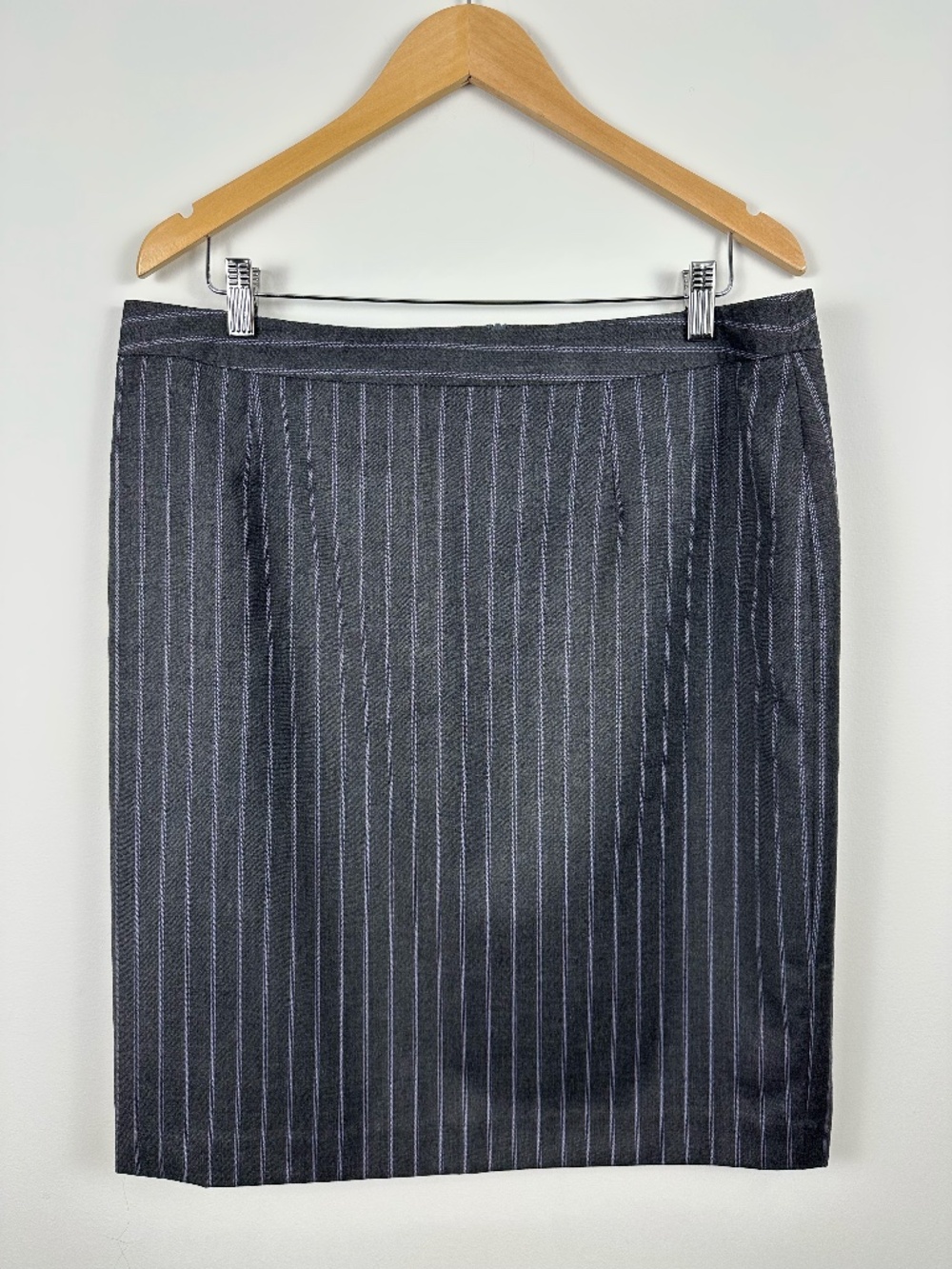 NWT Brooks Brothers 346 Wool Pinstripe Pencil Skirt Gray Size 16